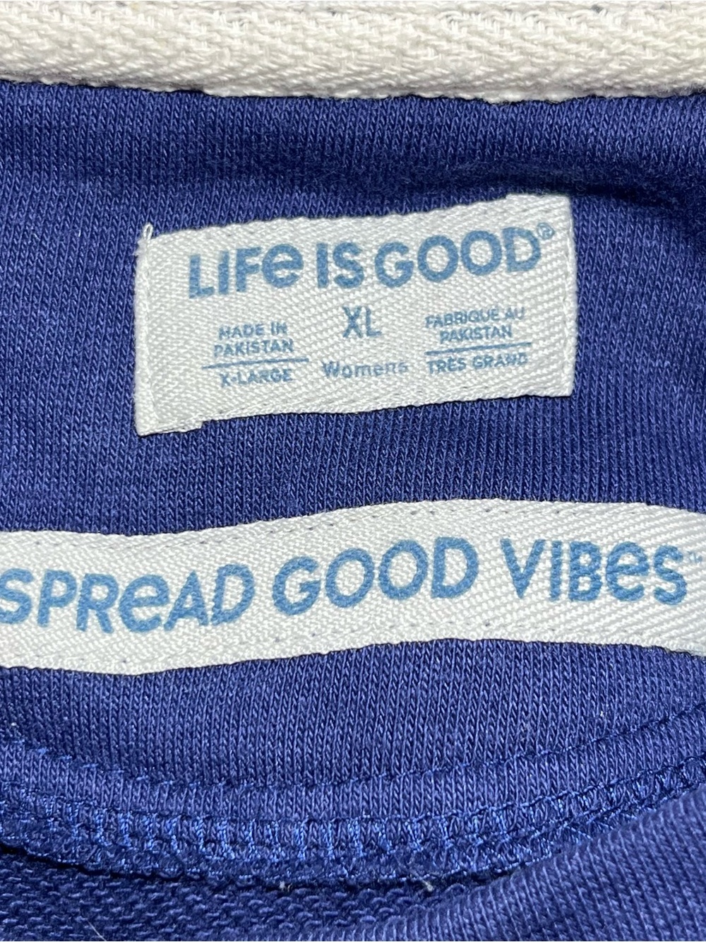 Life Is Good Sweatshirt Womens XL Blue Pullover Fleece Spread Good Vibes - Picture 7 of 14